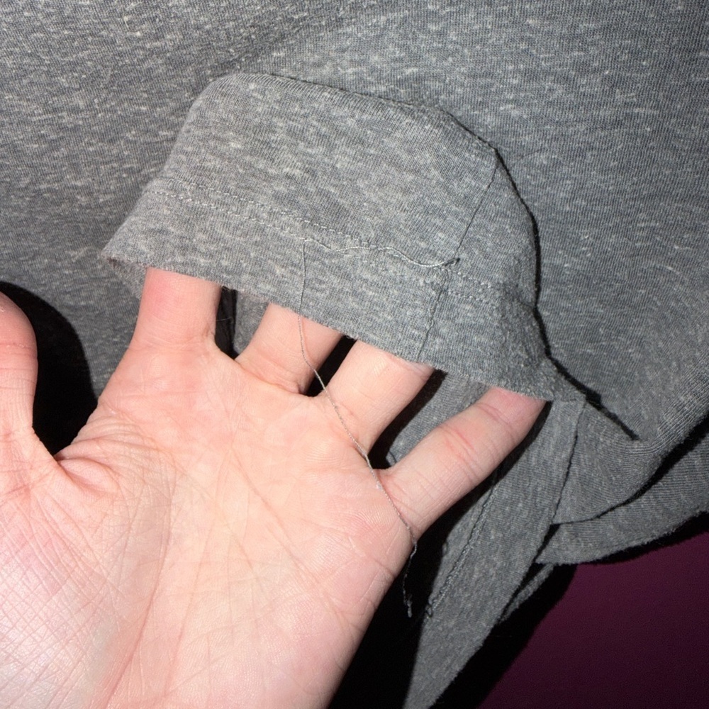 Gray Women’s Cropped T-Shirt. Distressed - Picture 2 of 4